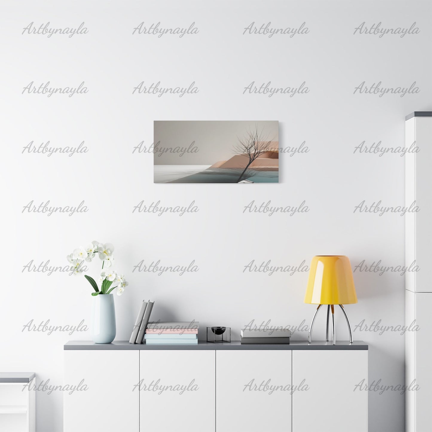 Modern Tree Wall Art Canvas | Home Decor, Minimalist Art, Living Room, Gift for Art Lovers