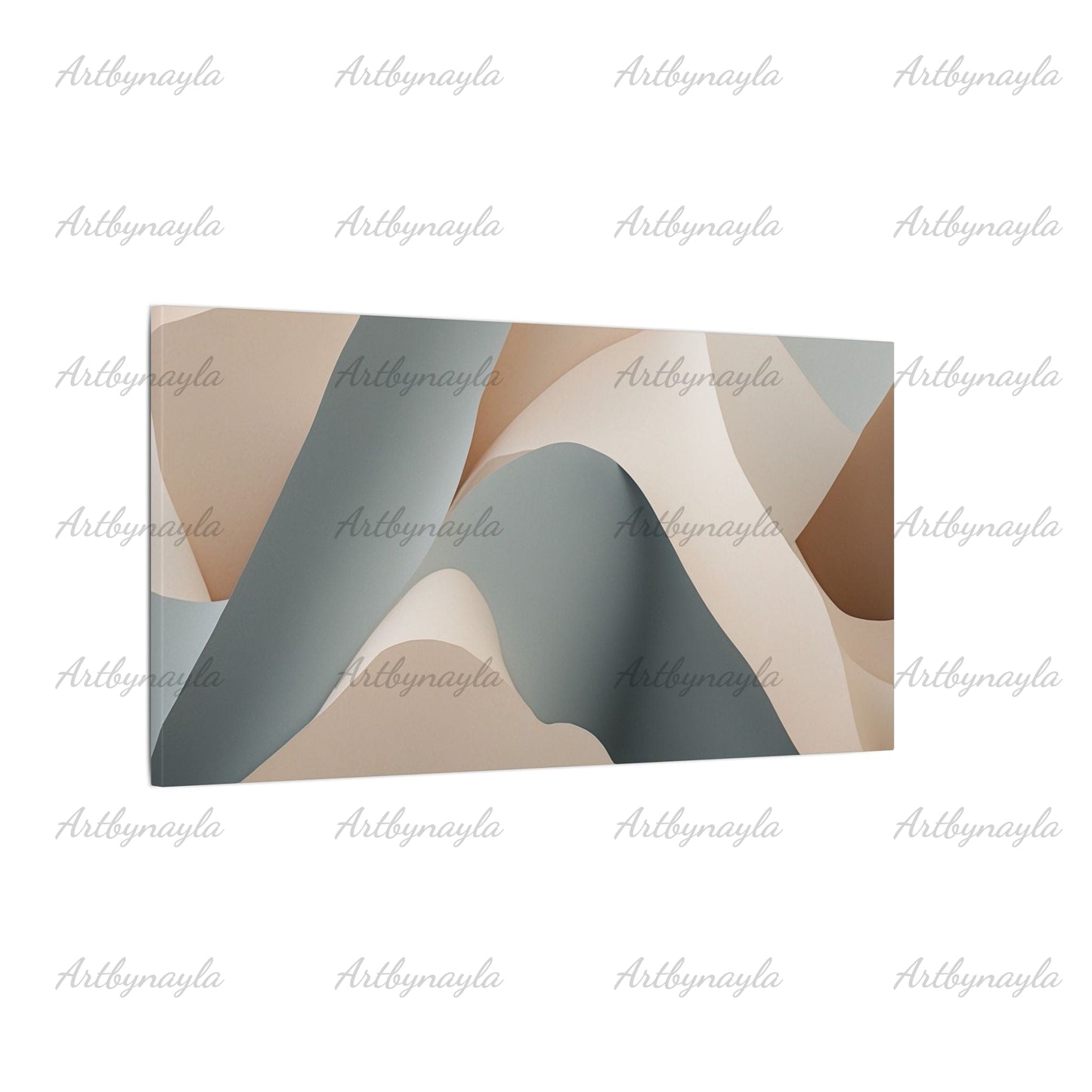 Stretched Canvas Art Print | Abstract Wall Decor, Modern Home Art, Minimalist Artwork, Neutral Tones