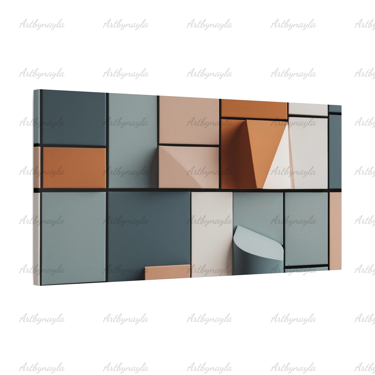 Geometric Wall Art Canvas | Abstract Home Decor, Modern Art Print, Living Room Wall Hanging, Minimalist Art Piece, Office Decoration