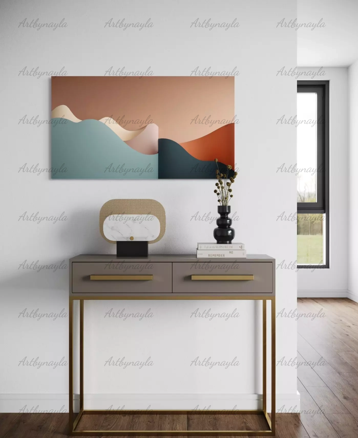 Landscape Canvas Wall Art | Modern Wall Decor, Home Office Decoration, Minimalist Artwork, Gift for Art Lovers