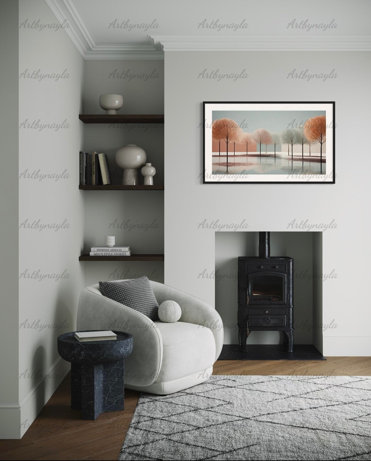 Modern Forest Wall Art Poster | Minimalist Home Decor, Abstract Design Poster, Contemporary Wall Hanging, Art for Living Room