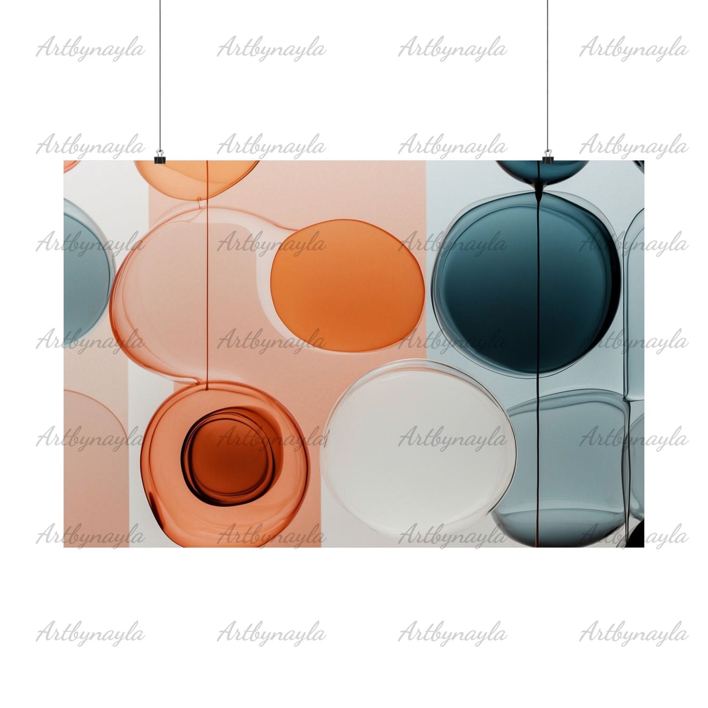 Modern Abstract Wall Art Poster | Matte Horizontal Posters, Geometric Decor, Minimalist Home Decor, Art for Living Room, Unique Gift Idea