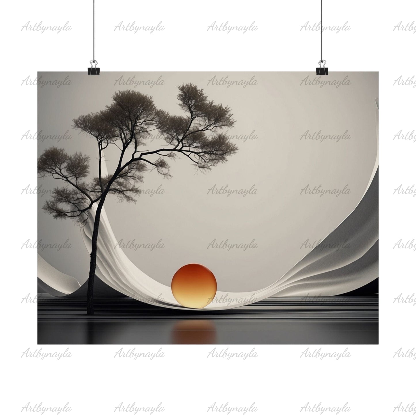 Serene Landscape Wall Art Poster | Minimalist Matte Posters, Nature Prints, Modern Home Decor, Gift for Art Lovers