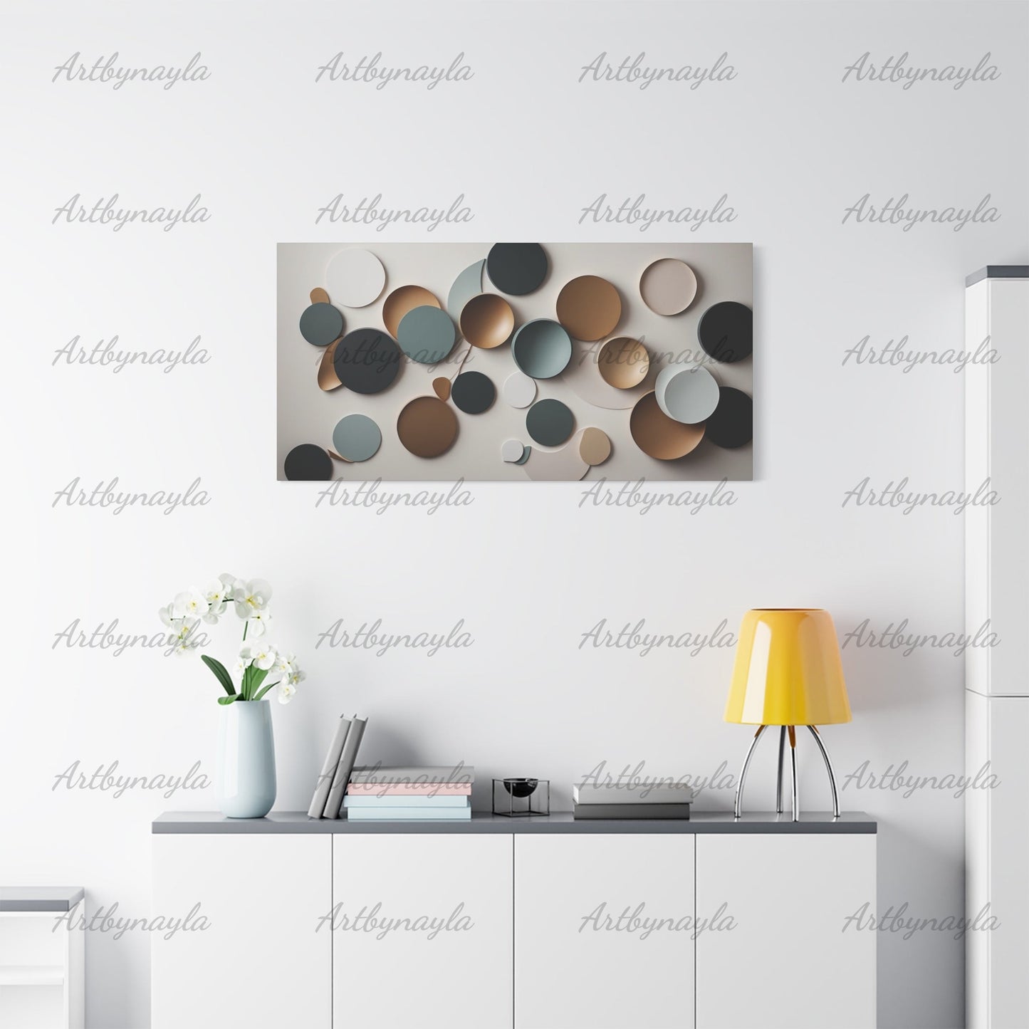 Contemporary Circle Wall Art | Modern Canvas Decor, Abstract Design for Home, Office, Living Room, Unique Gift