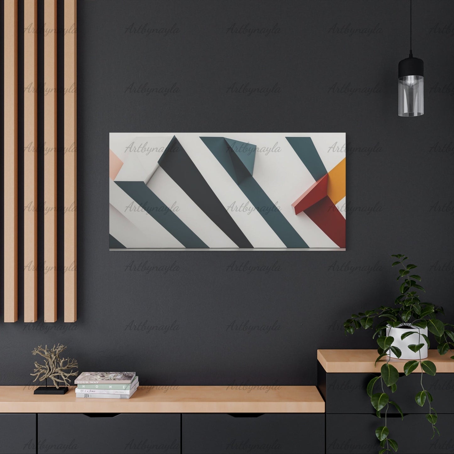 Modern Abstract Matte Canvas Wall Art | Geometric Home Decor, Unique Gift for Art Lovers, Minimalist Decor, Stylish Wall Hanging
