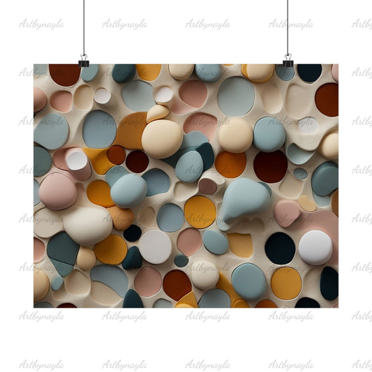 Abstract Clay Pattern Wall Art Poster | Modern Home Decor, Colorful Matte Posters, Living Room Artwork, Unique Gift for Art Lovers