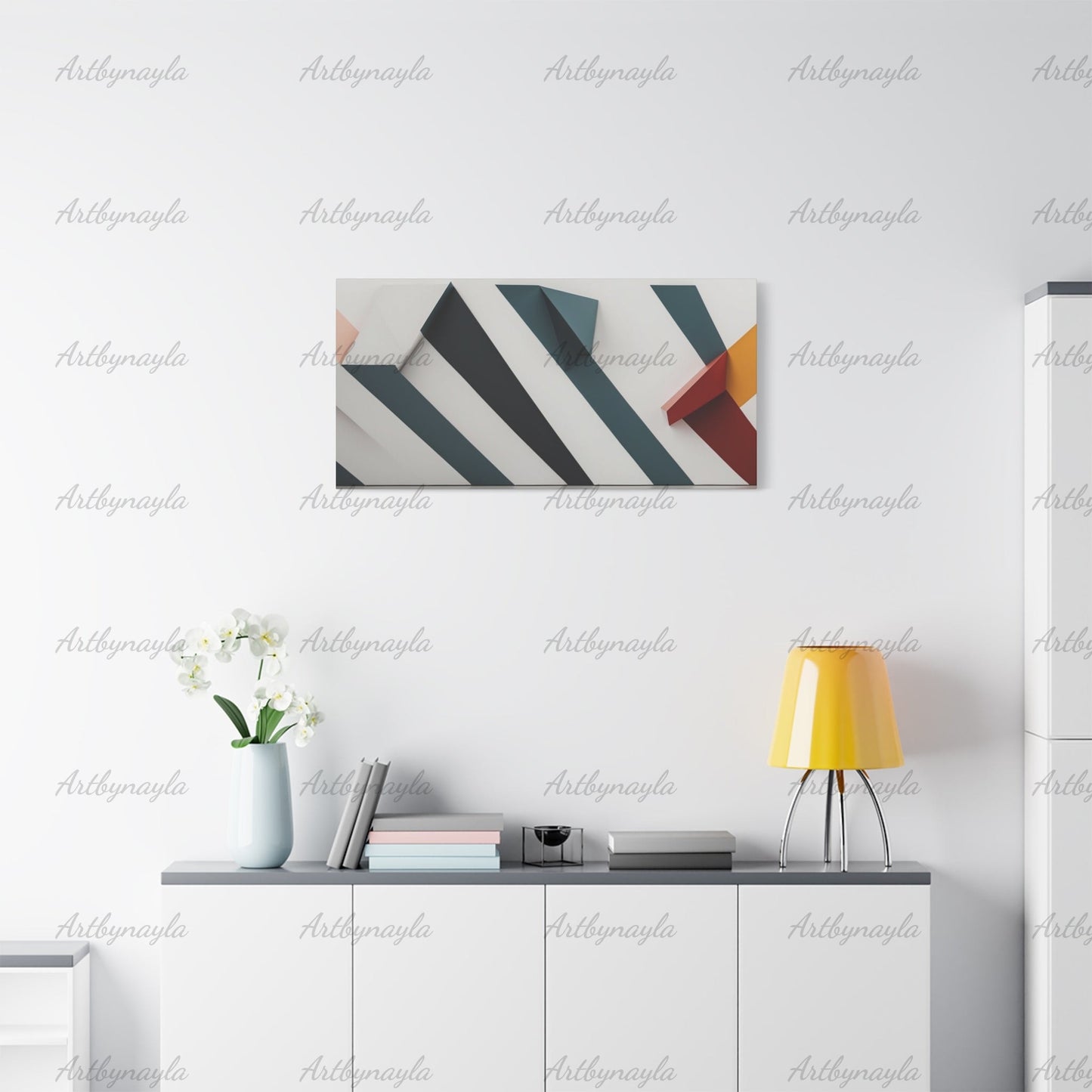 Modern Abstract Matte Canvas Wall Art | Geometric Home Decor, Unique Gift for Art Lovers, Minimalist Decor, Stylish Wall Hanging