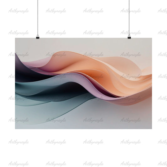 Serene Abstract Wall Art Poster | Modern Decor for Home, Office, Gift for Art Lovers, Minimalist Poster, Aesthetic Room Design