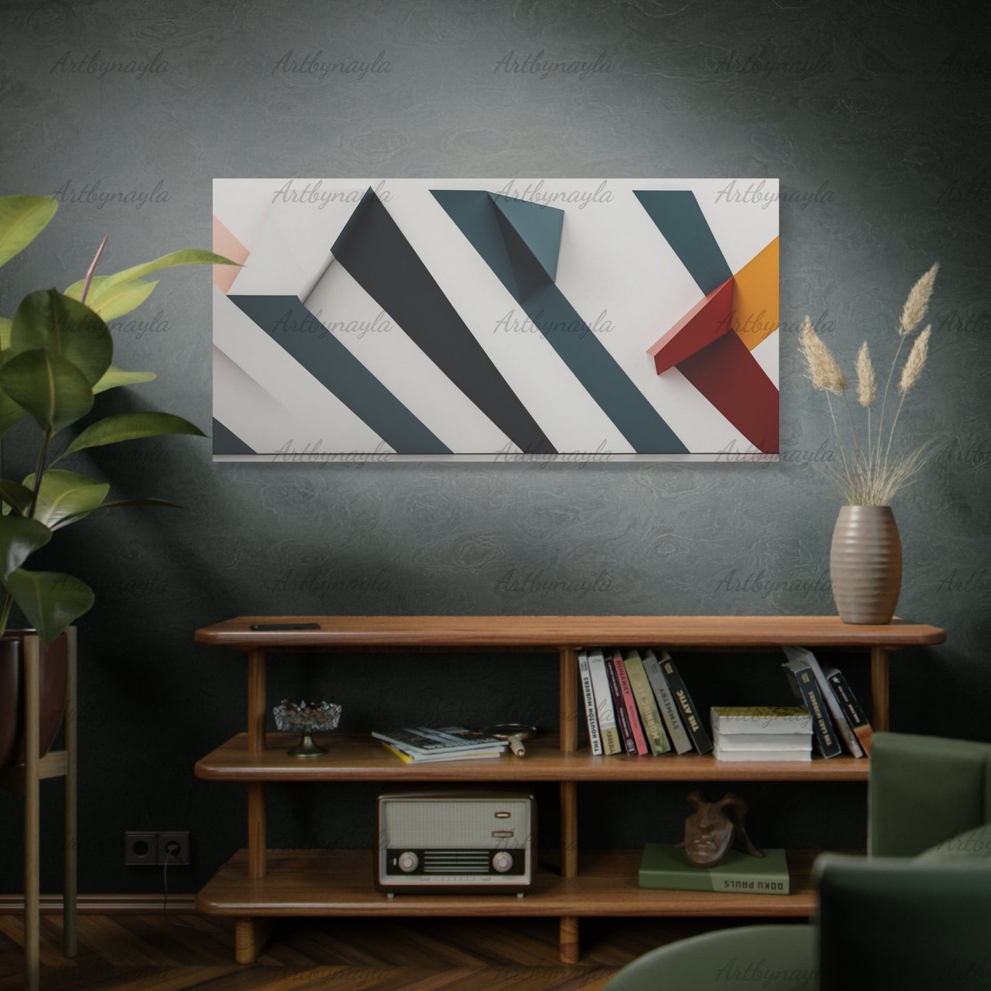 Modern Abstract Matte Canvas Wall Art | Geometric Home Decor, Unique Gift for Art Lovers, Minimalist Decor, Stylish Wall Hanging