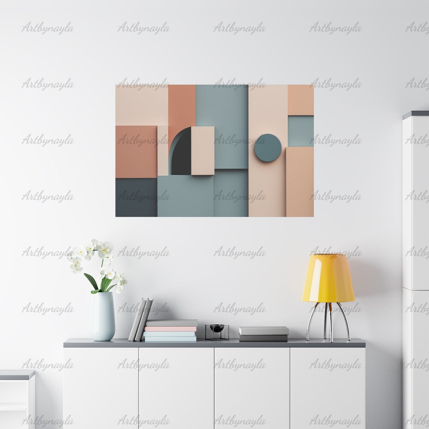 Abstract Geometric Wall Art | Modern Home Decor, Minimalist Canvas, Office Artwork, Living Room Aesthetic, Gift for Housewarming