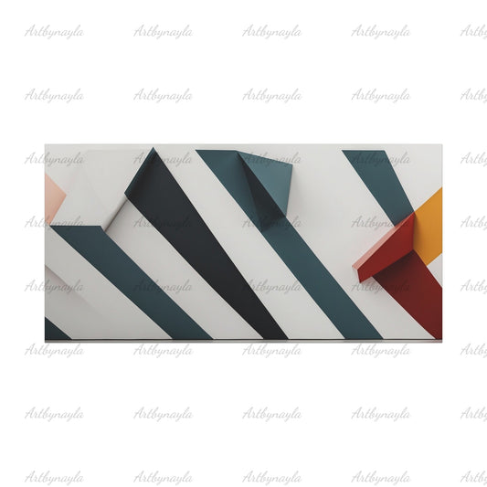 Modern Abstract Matte Canvas Wall Art | Geometric Home Decor, Unique Gift for Art Lovers, Minimalist Decor, Stylish Wall Hanging