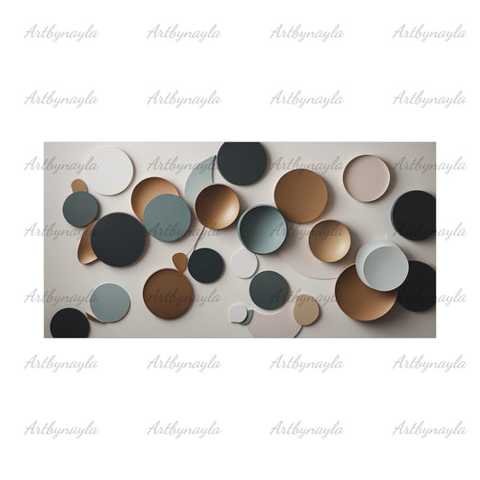 Contemporary Circle Wall Art | Modern Canvas Decor, Abstract Design for Home, Office, Living Room, Unique Gift