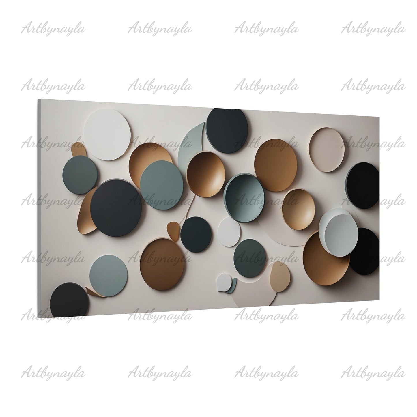 Contemporary Circle Wall Art | Modern Canvas Decor, Abstract Design for Home, Office, Living Room, Unique Gift
