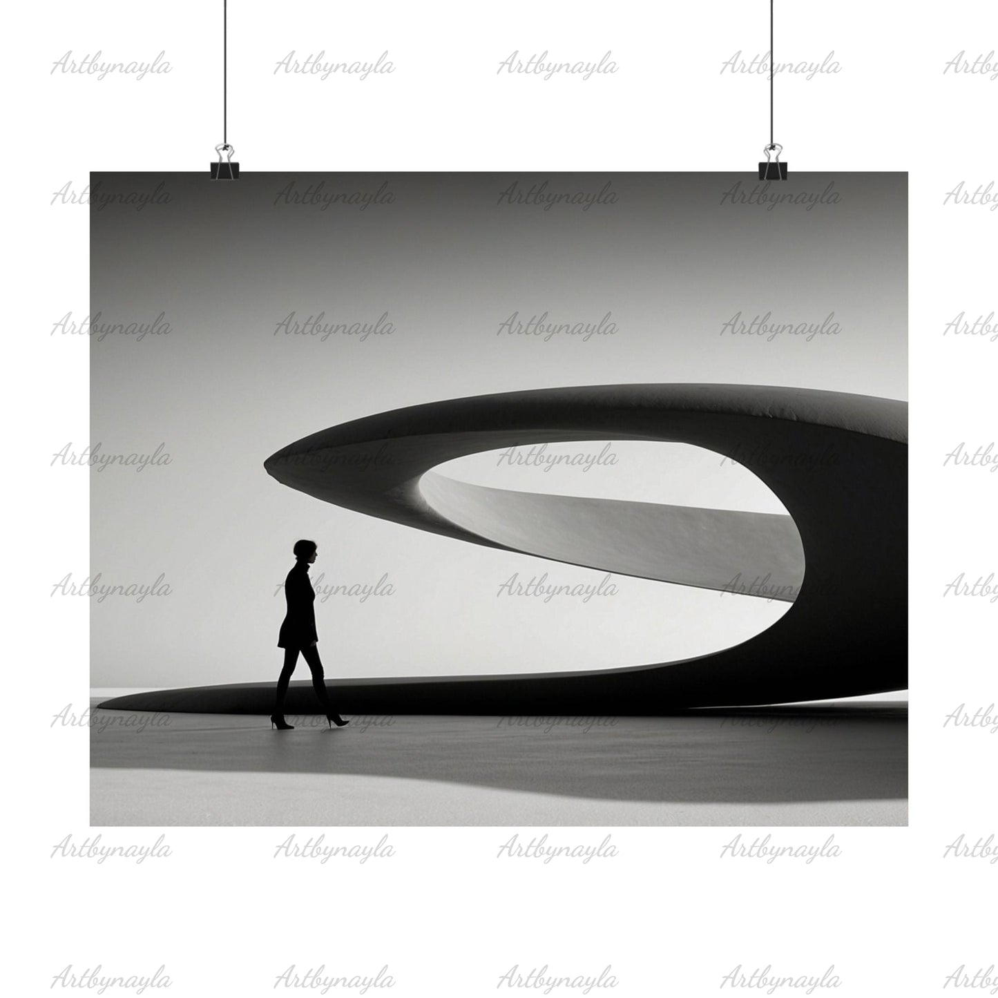 Monochrome Matte Horizontal Art Poster | Modern Wall Decor, Stylish Home Aesthetic, Gift for Art Lovers, Perfect for Living Room, Office
