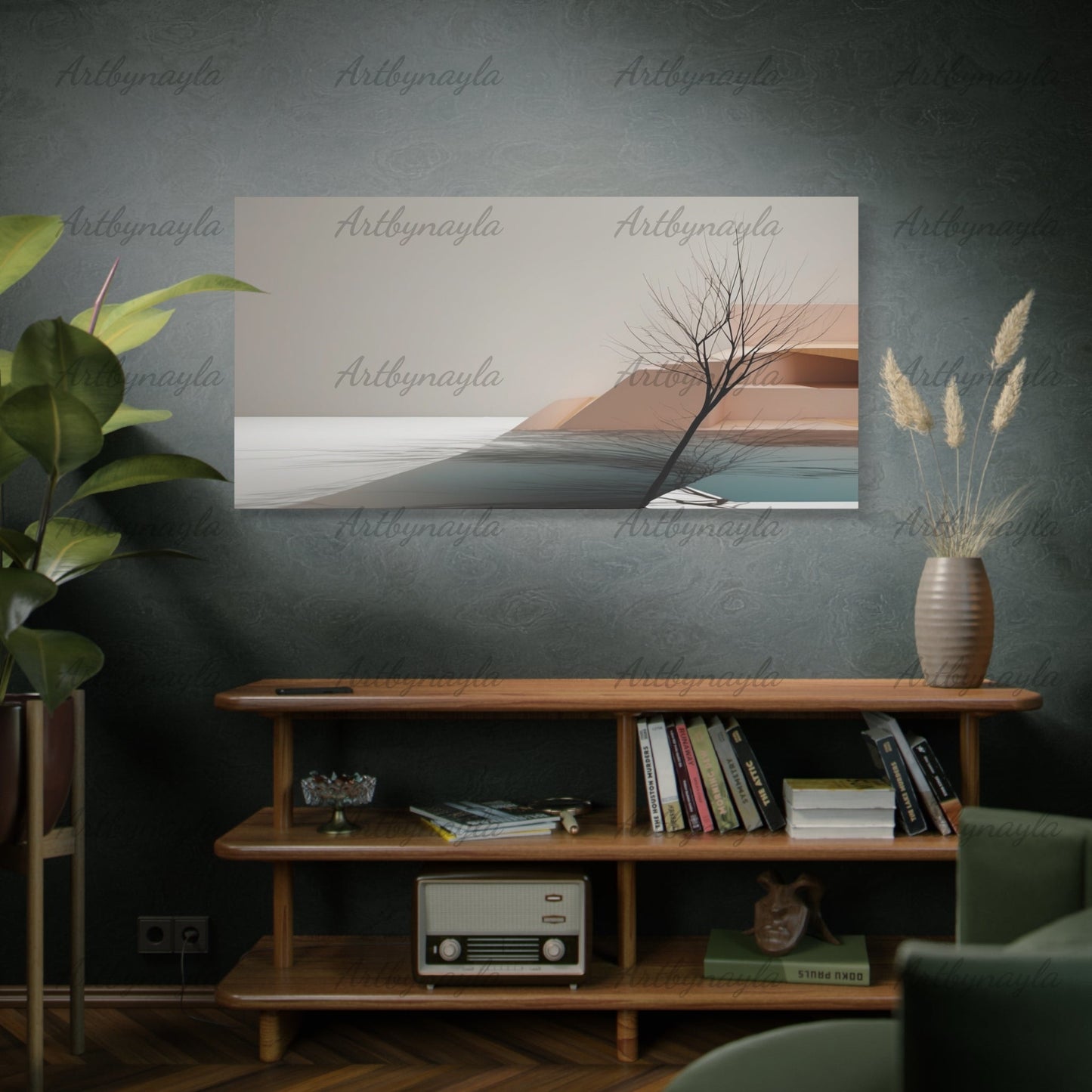 Modern Tree Wall Art Canvas | Home Decor, Minimalist Art, Living Room, Gift for Art Lovers