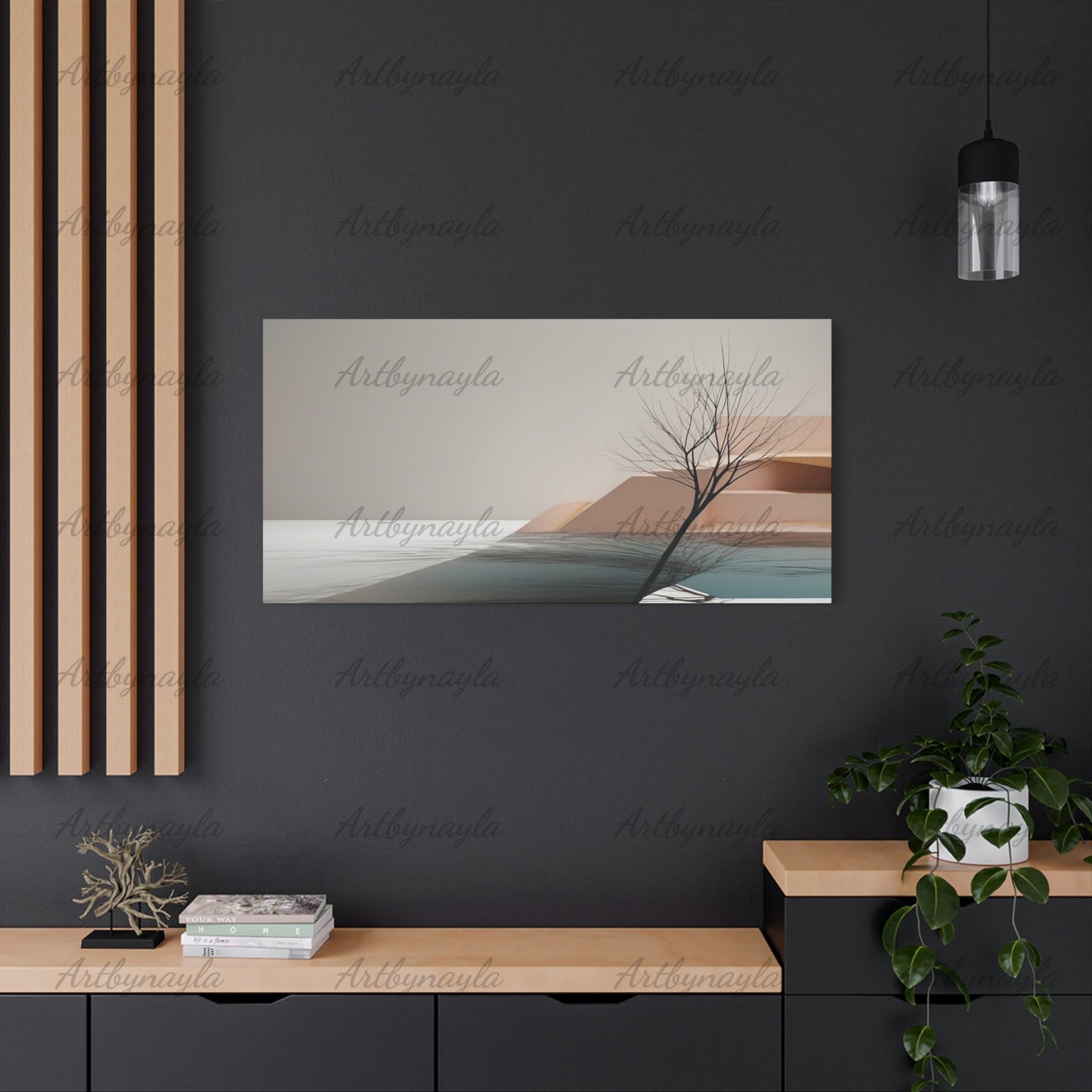 Modern Tree Wall Art Canvas | Home Decor, Minimalist Art, Living Room, Gift for Art Lovers
