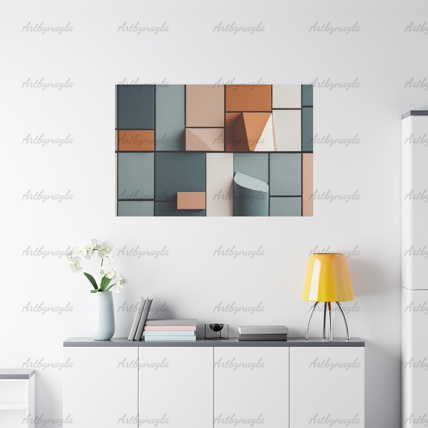 Geometric Wall Art Canvas | Abstract Home Decor, Modern Art Print, Living Room Wall Hanging, Minimalist Art Piece, Office Decoration