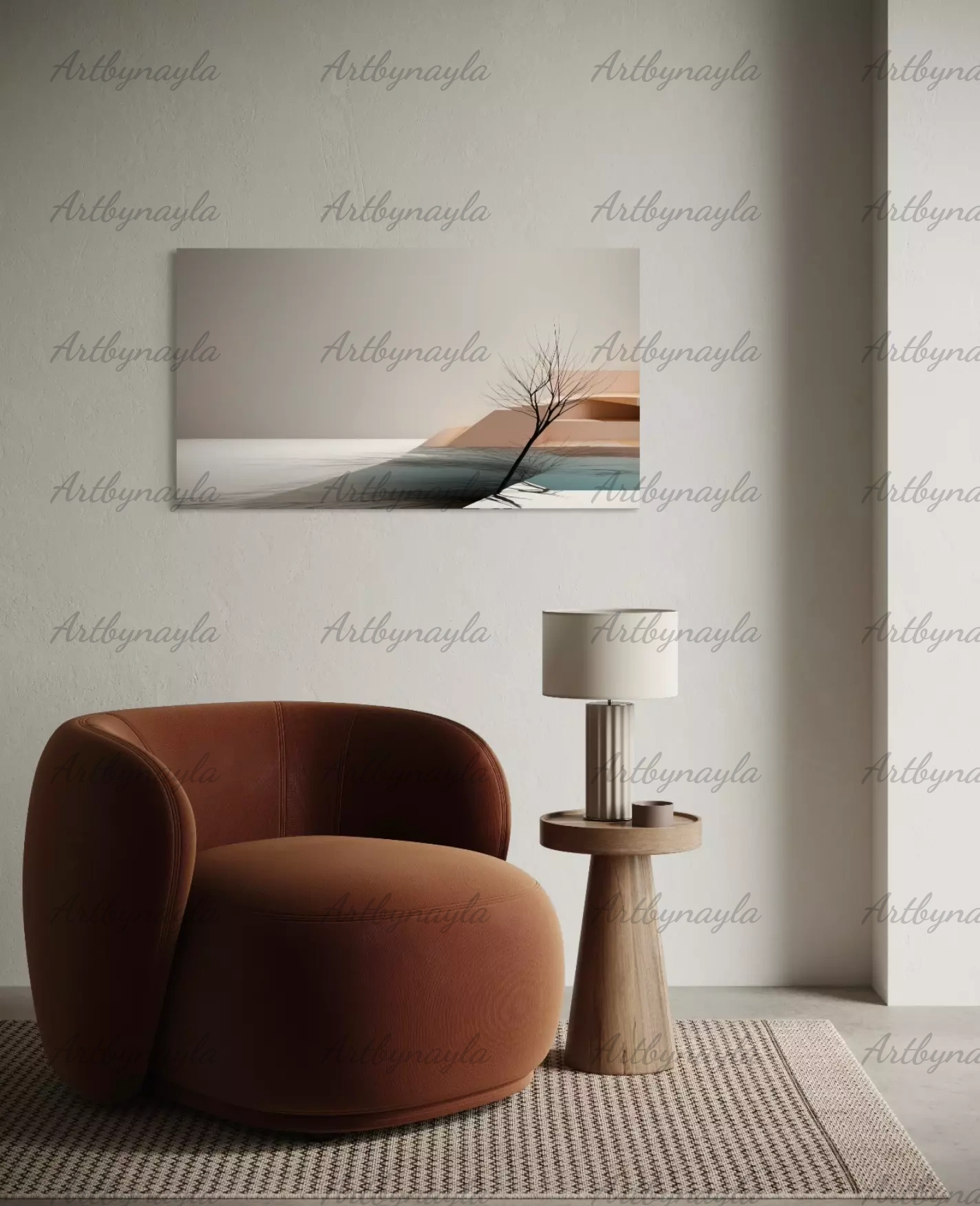 Modern Tree Wall Art Canvas | Home Decor, Minimalist Art, Living Room, Gift for Art Lovers