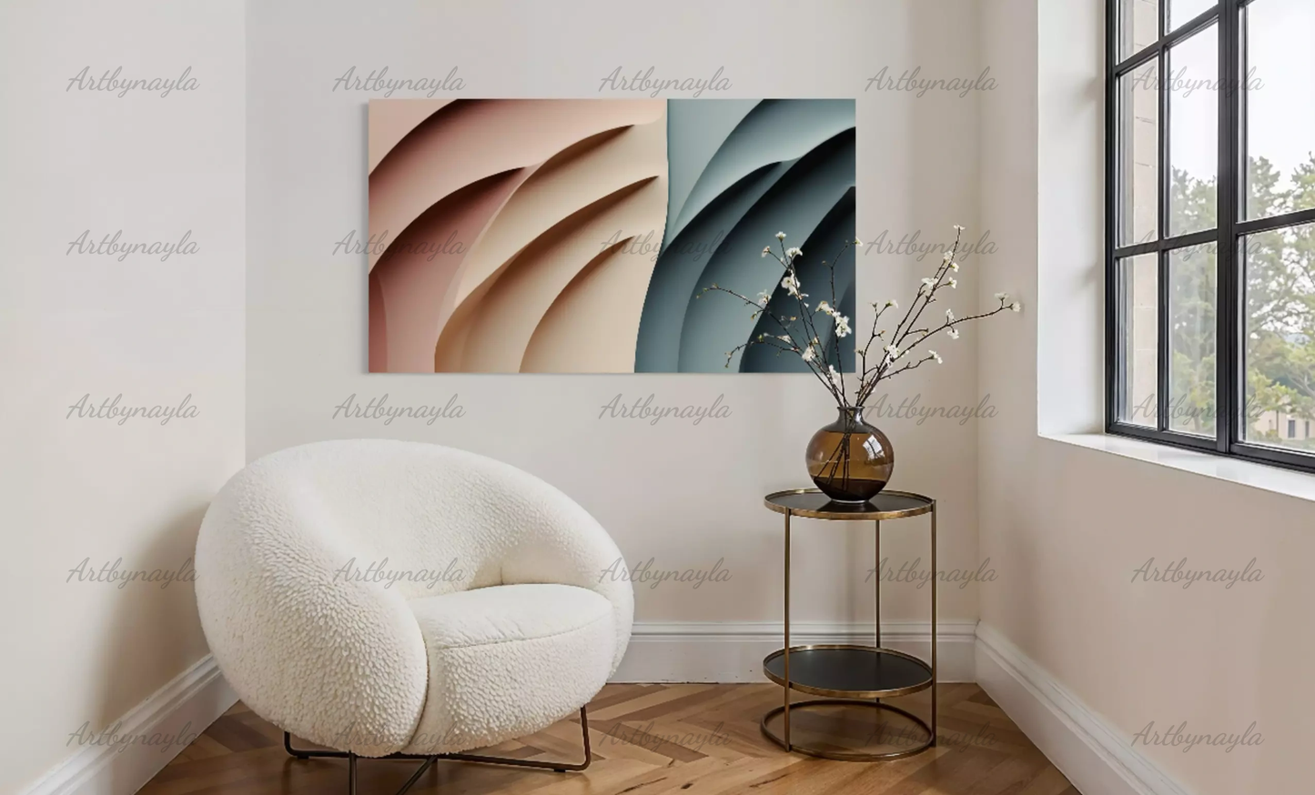 Chic Abstract Wall Art | Matte Canvas Print, Modern Decor, Contemporary Art for Home, Minimalist Design for Living Room