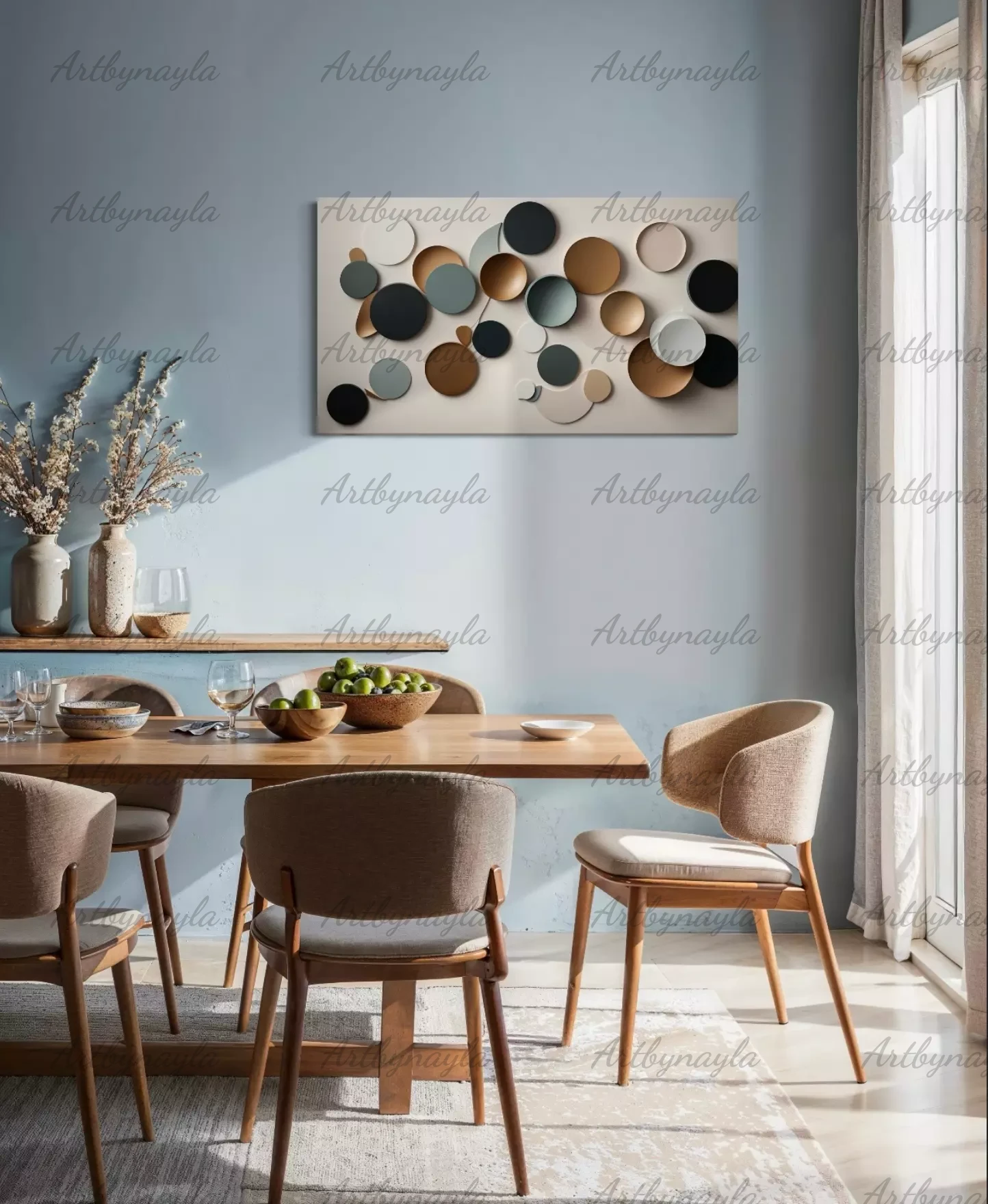 Contemporary Circle Wall Art | Modern Canvas Decor, Abstract Design for Home, Office, Living Room, Unique Gift