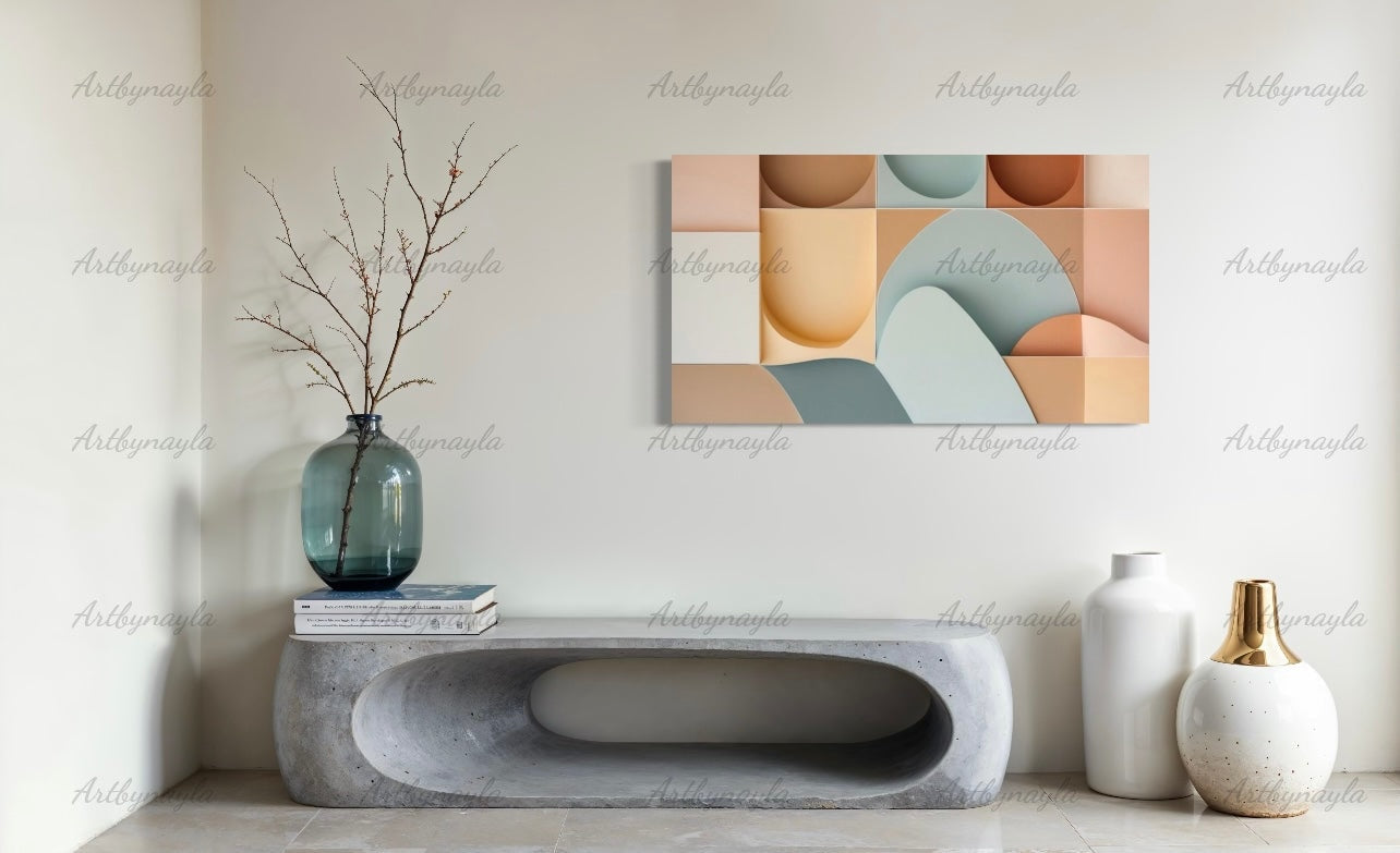 Abstract Geometric Canvas Art Print | Minimalist Wall Decor, Modern Home Decoration, Gift for Art Lovers, Geometric Design