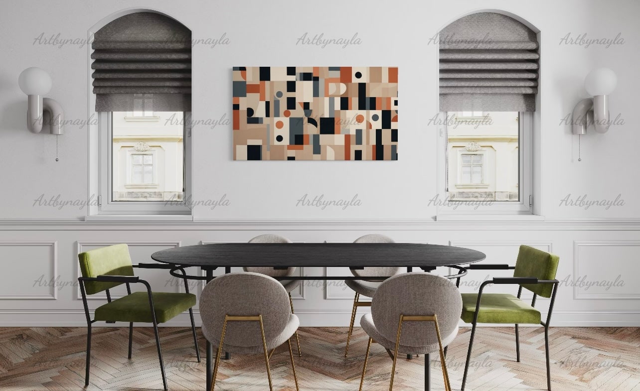Abstract Wall Art Canvas Print | Modern Home Decor, Geometric Artwork, Gallery Wall Accent, Stylish Interior Decoration