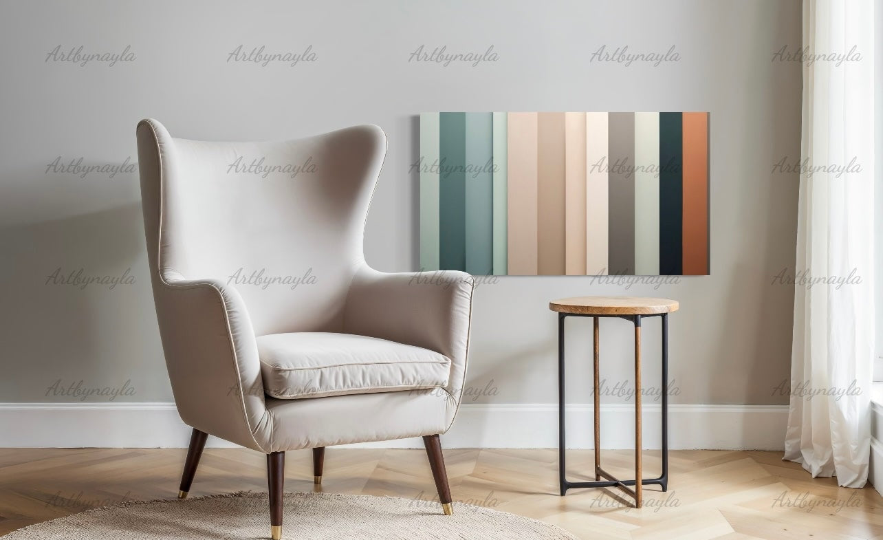 Stretched Canvas Art | Minimalist Wall Decor, Modern Home Aesthetic, Office Artwork, Chic Interior Design