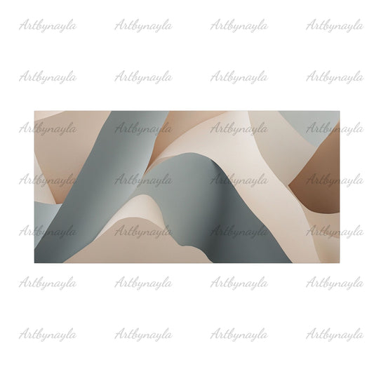 Stretched Canvas Art Print | Abstract Wall Decor, Modern Home Art, Minimalist Artwork, Neutral Tones