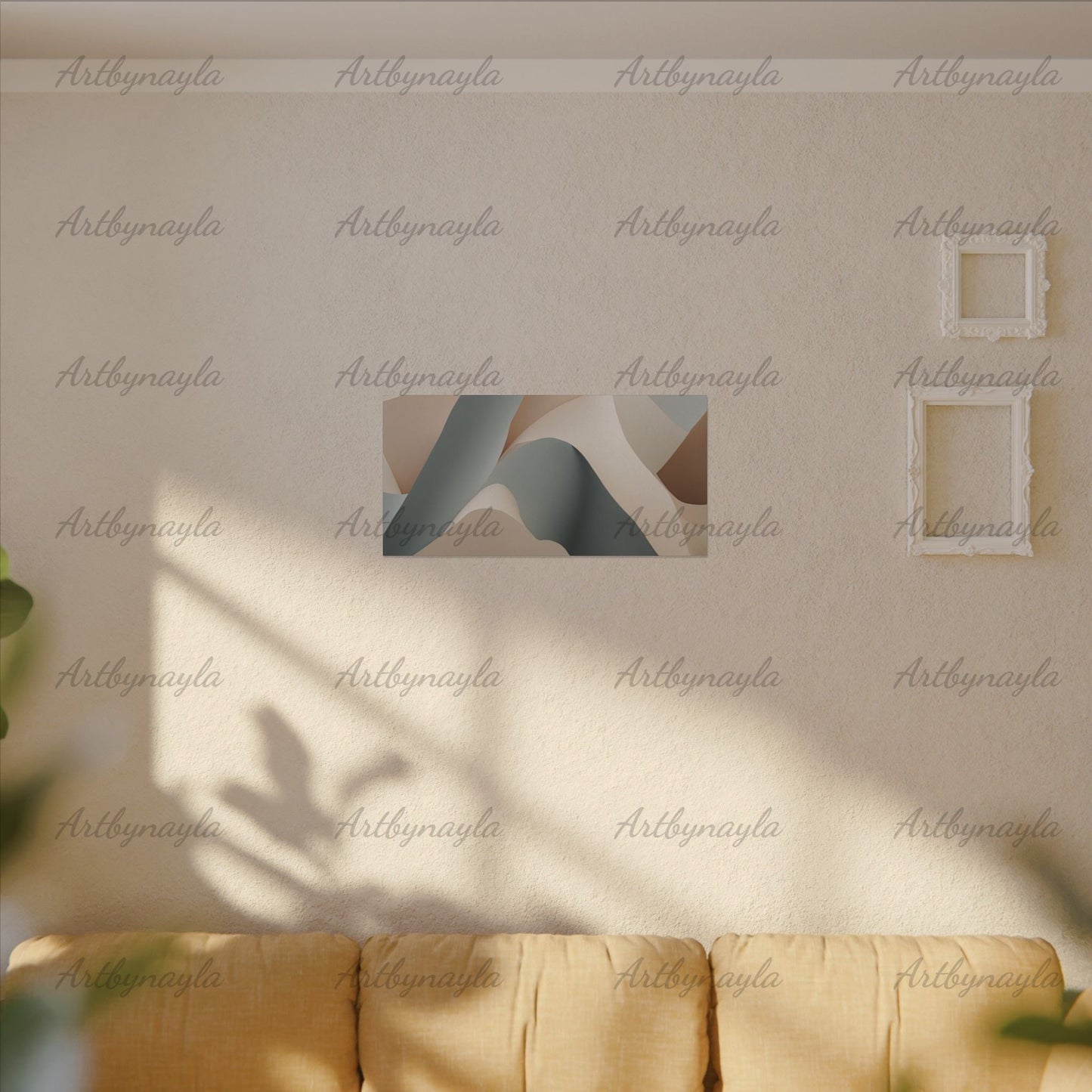 Stretched Canvas Art Print | Abstract Wall Decor, Modern Home Art, Minimalist Artwork, Neutral Tones