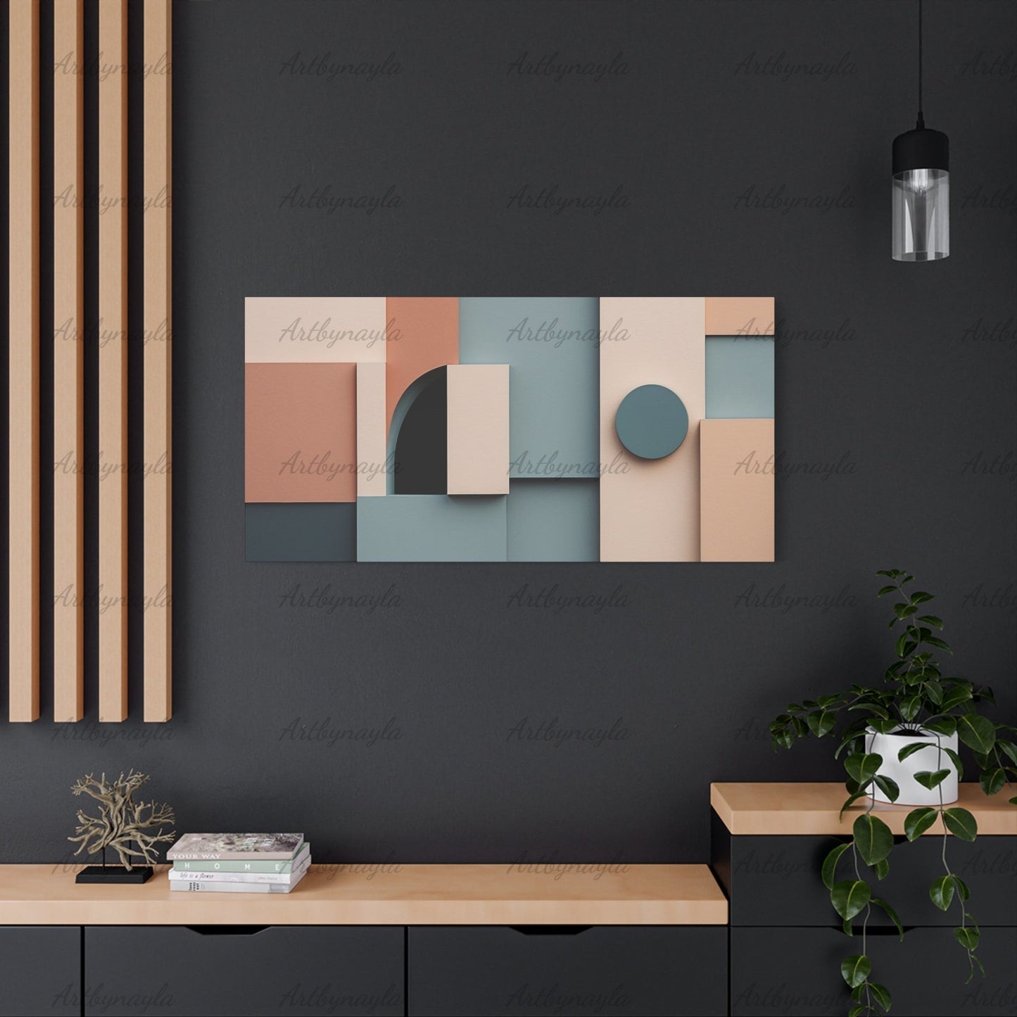 Abstract Geometric Wall Art | Modern Home Decor, Minimalist Canvas, Office Artwork, Living Room Aesthetic, Gift for Housewarming