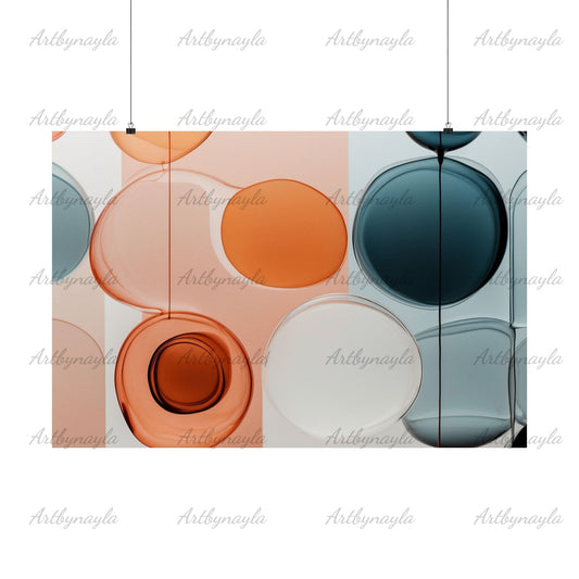 Modern Abstract Wall Art Poster | Matte Horizontal Posters, Geometric Decor, Minimalist Home Decor, Art for Living Room, Unique Gift Idea