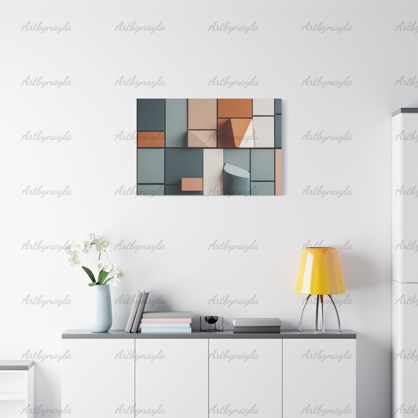 Geometric Wall Art Canvas | Abstract Home Decor, Modern Art Print, Living Room Wall Hanging, Minimalist Art Piece, Office Decoration