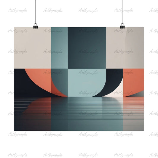 Modern Abstract Wall Art Poster | Matte Horizontal Prints for Home Decor, Minimalist Decor, Gift for Art Lovers
