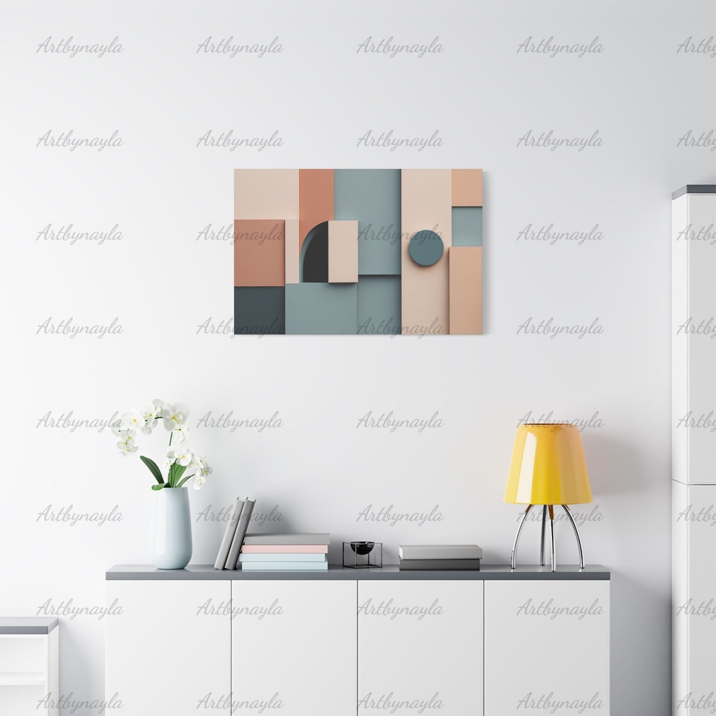 Abstract Geometric Wall Art | Modern Home Decor, Minimalist Canvas, Office Artwork, Living Room Aesthetic, Gift for Housewarming