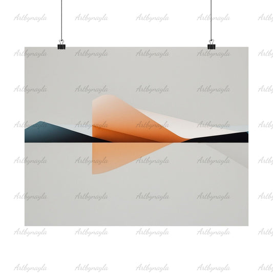 Modern Abstract Matte Poster Art Print | Minimalist Wall Decor, Living Room Artwork, Office Aesthetic, Unique Gift Idea