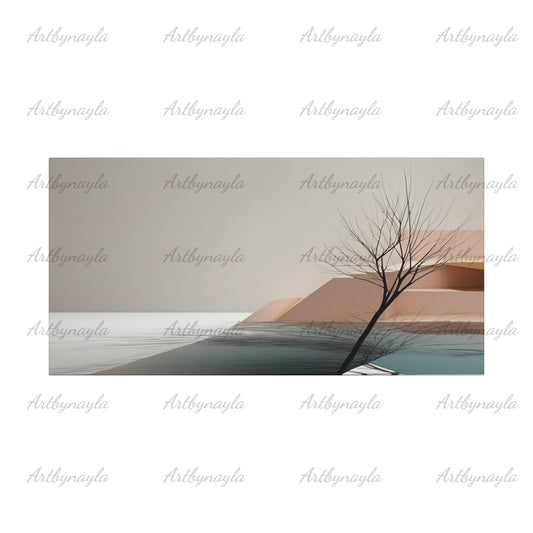 Modern Tree Wall Art Canvas | Home Decor, Minimalist Art, Living Room, Gift for Art Lovers