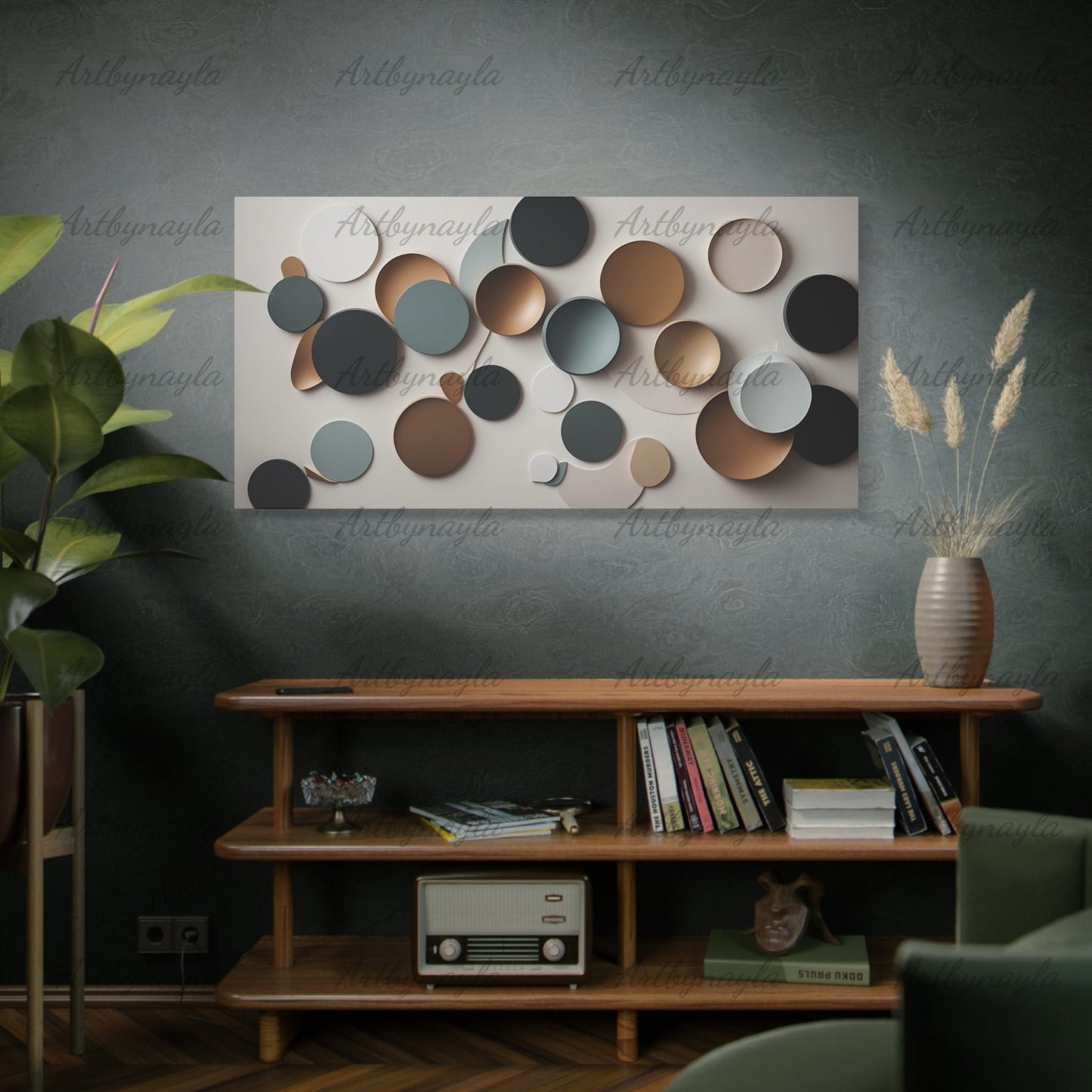 Contemporary Circle Wall Art | Modern Canvas Decor, Abstract Design for Home, Office, Living Room, Unique Gift
