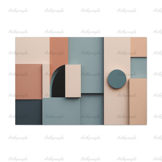 Abstract Geometric Wall Art | Modern Home Decor, Minimalist Canvas, Office Artwork, Living Room Aesthetic, Gift for Housewarming