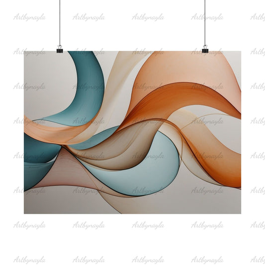 Modern Abstract Wall Art Poster | Home Decor, Living Room Art, Stylish Office Wall Art, Gift for Art Lovers
